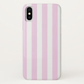 Bleek roze en witte snoepjes strepen Case-Mate iPhone case (Achterkant)