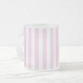 Bleek roze en witte snoepjes strepen matglas koffiemok (Voorkant links)