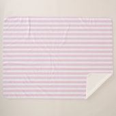 Bleek roze en witte snoepjes strepen sherpa deken (Voorkant (horizontaal))