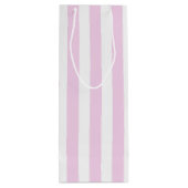Bleek roze en witte snoepjes strepen wijn cadeautas (Achterkant)