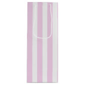 Bleek roze en witte snoepjes strepen wijn cadeautas (Voorkant)