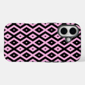 Bleek roze en zwart diamantpatroon Case-Mate iPhone case (Achterkant (horizontaal))