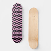 Bleek roze en zwart diamantpatroon persoonlijk skateboard (Voorkant)