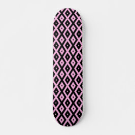 Bleek roze en zwart diamantpatroon persoonlijk skateboard