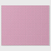 Bleek Roze en Zwarte Stippen Cadeaupapier (Vlak)