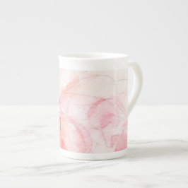 Bleek Roze Floral Bone China Mok