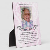 Bleek-roze foto Memorial Plaque Fotoplaat (Zijkant)