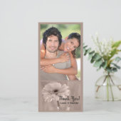 Bleek roze gekleurde Daisy Weddenschap Dank je Bedankkaart (Staand voorkant)