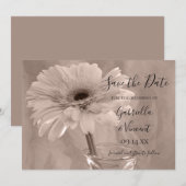 Bleek roze gekleurde Daisy Wedding Save the Date (Voorkant / Achterkant)