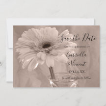 Bleek roze gekleurde Daisy Wedding Save the Date