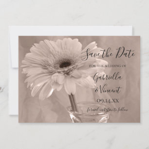 Bleek roze gekleurde Daisy Wedding Save the Date