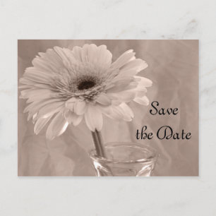 Bleek roze gekleurde Daisy Wedding Save the Date Aankondigingskaart