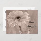 Bleek roze gekleurde Daisy Wedding Save the Date Aankondigingskaart (Voorkant / Achterkant)