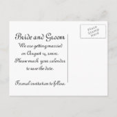 Bleek roze gekleurde Daisy Wedding Save the Date Aankondigingskaart (Achterkant)