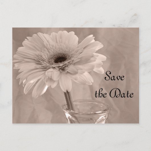 Bleek roze gekleurde Daisy Wedding Save the Date Aankondigingskaart (Voorkant)