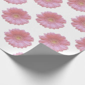 Bleek roze gerbera daisy cadeaupapier (Hoek)