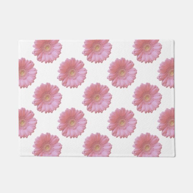 Bleek roze gerbera daisy deurmat (Voorkant)