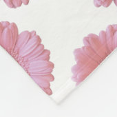Bleek roze gerbera daisy fleece deken (Hoek)