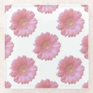 Bleek roze gerbera daisy glazen onderzetter