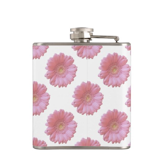 Bleek roze gerbera daisy heupfles (Achterkant)