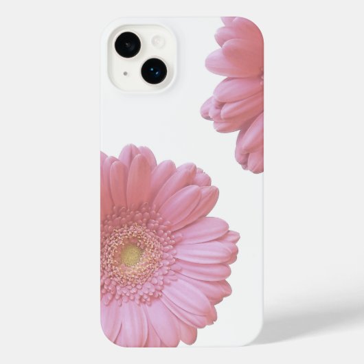 Bleek roze gerbera daisy iPhone hoesje (Achterkant)