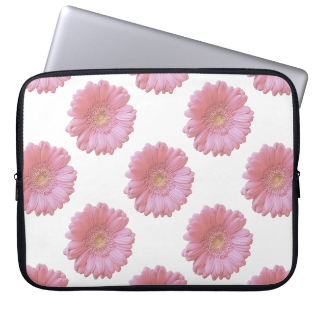 Bleek roze gerbera daisy laptop sleeve (Voorkant)
