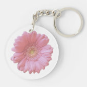 Bleek roze gerbera daisy sleutelhanger (Achterkant)
