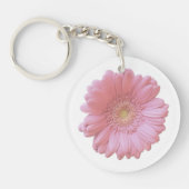 Bleek roze gerbera daisy sleutelhanger (Voorkant)
