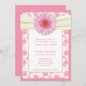 Bleek - roze Gerbera ivoor - finale uitnodiging to (Voorkant / Achterkant)