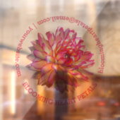Bleek roze Giant Dahlia Business Contact Storefron Raamsticker (Vel 2)