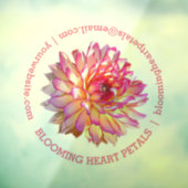 Bleek roze Giant Dahlia Business Contact Storefron Raamsticker (Vel 3)