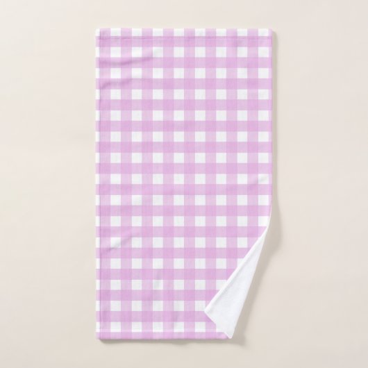 Bleek roze gingham bad handdoek (Handdoek)