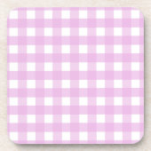 Bleek roze gingham bier onderzetter (Voorkant)