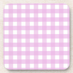 Bleek roze gingham bier onderzetter