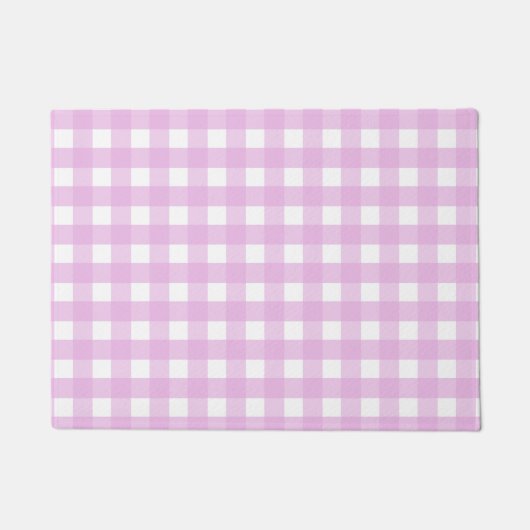 Bleek roze gingham deurmat (Voorkant)