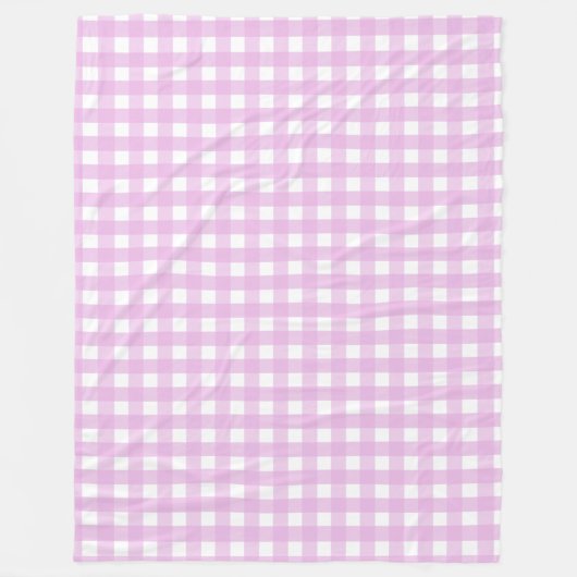 Bleek roze gingham fleece deken (Voorkant)