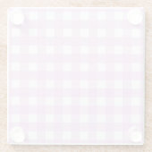 Bleek roze gingham glazen onderzetter (Achterkant)