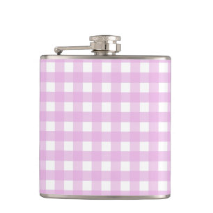 Bleek roze gingham heupfles