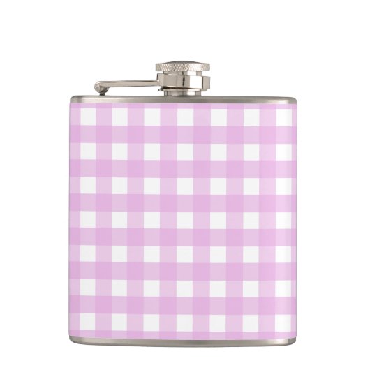 Bleek roze gingham heupfles (Voorkant)