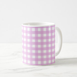 Bleek roze gingham koffiemok