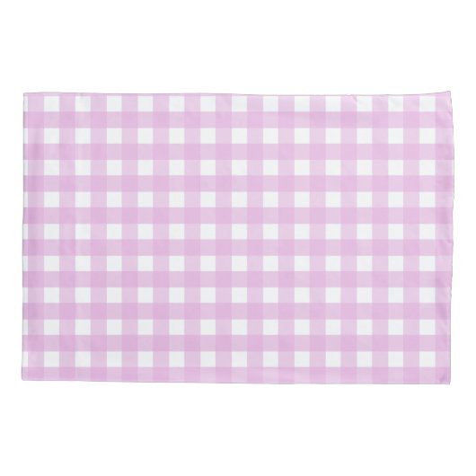 Bleek roze gingham kussensloop (Achterkant)