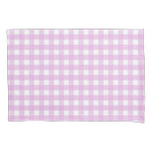Bleek roze gingham kussensloop (Voorkant)