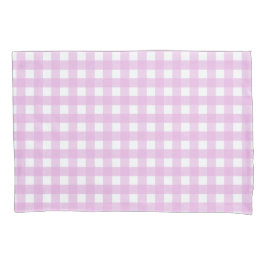 Bleek roze gingham kussensloop
