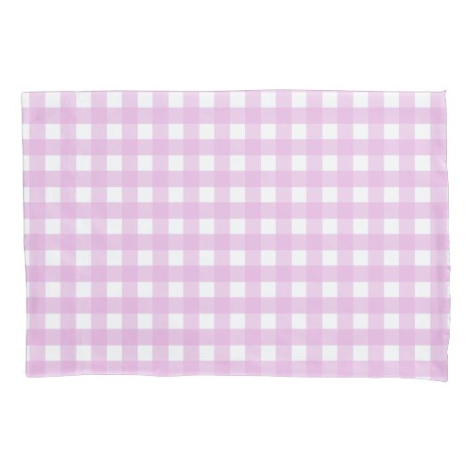 Bleek roze gingham kussensloop (Voorkant)