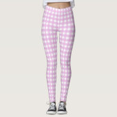 Bleek roze gingham leggings (Voorkant)