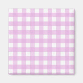 Bleek roze gingham magneet (Voorkant)