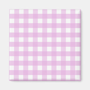 Bleek roze gingham magneet