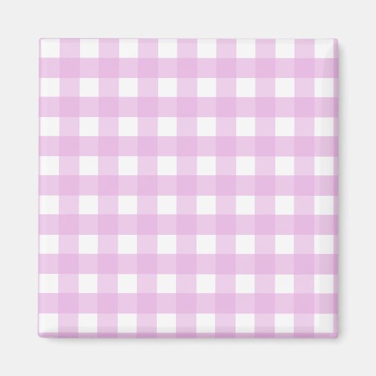 Bleek roze gingham magneet (Voorkant)