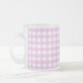 Bleek roze gingham matglas koffiemok (Links)