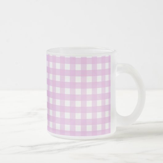 Bleek roze gingham matglas koffiemok (Rechts)